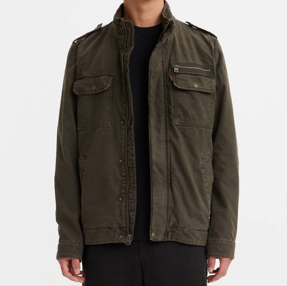 Levi's Jackets & Coats Levis Mens Cotton Military Jacket Olive